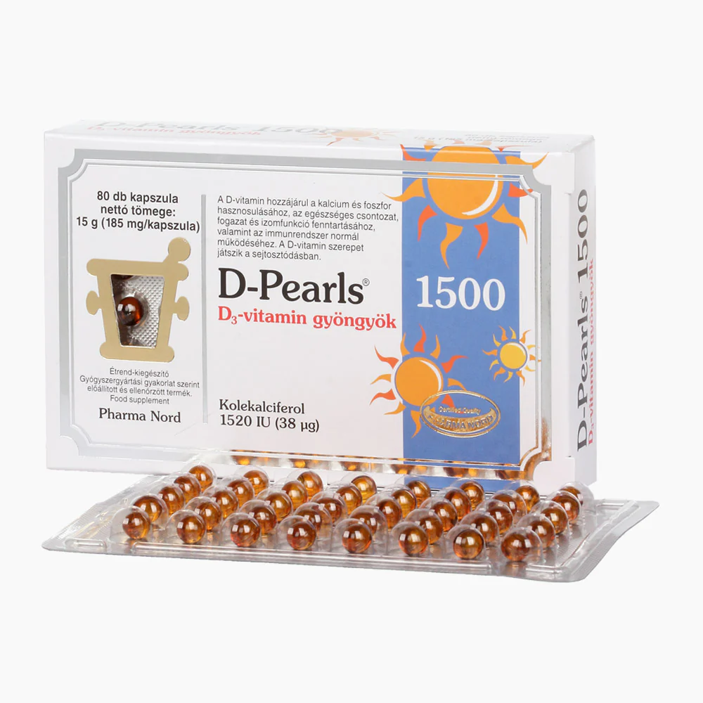 D-Pearls D-vitamin gyöngyök 1500 kapszula 80 db - Image 2