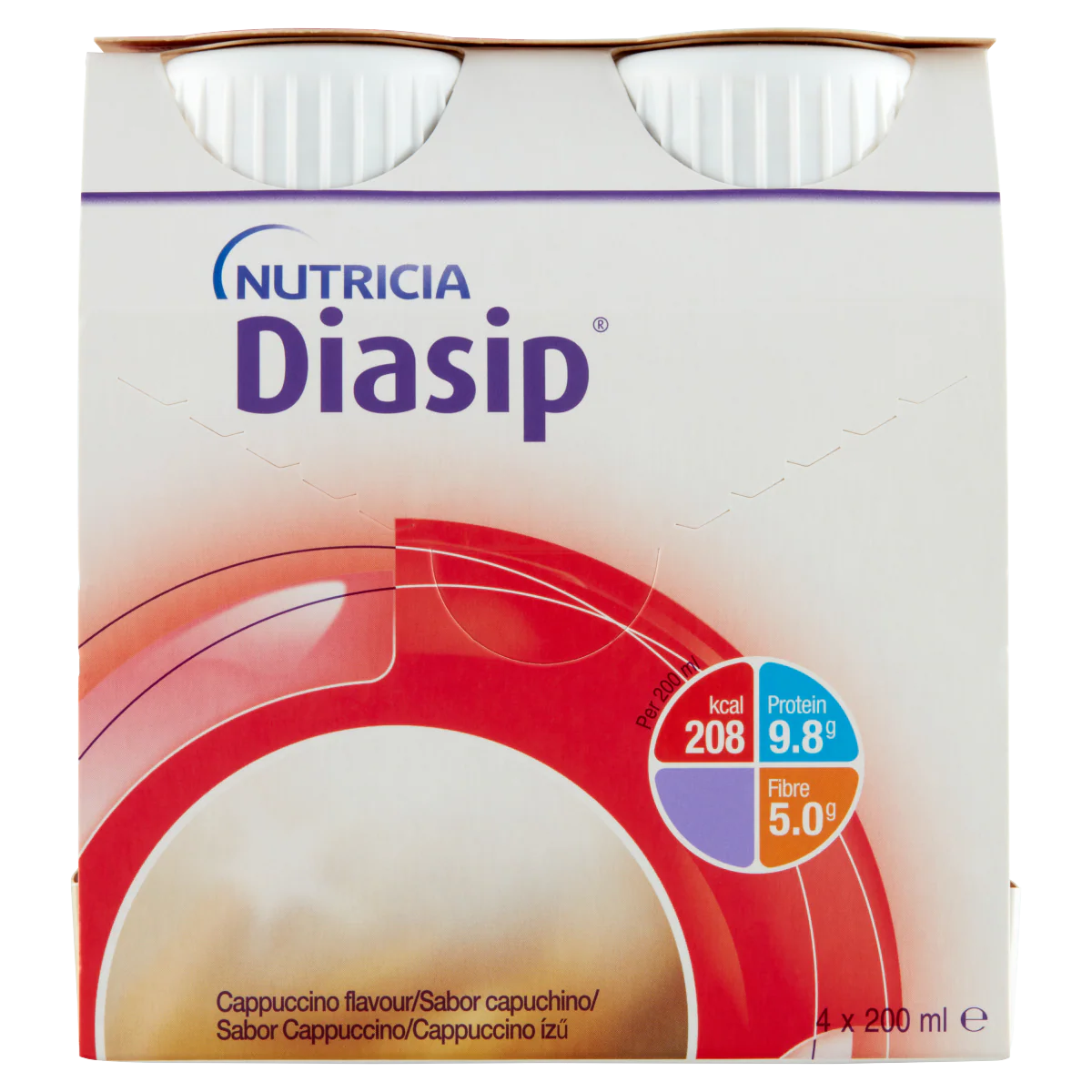 Nutricia Diasip cappuccino ízű speciális gyógyászati célra szánt élelmiszer 4x200ml - Image 3