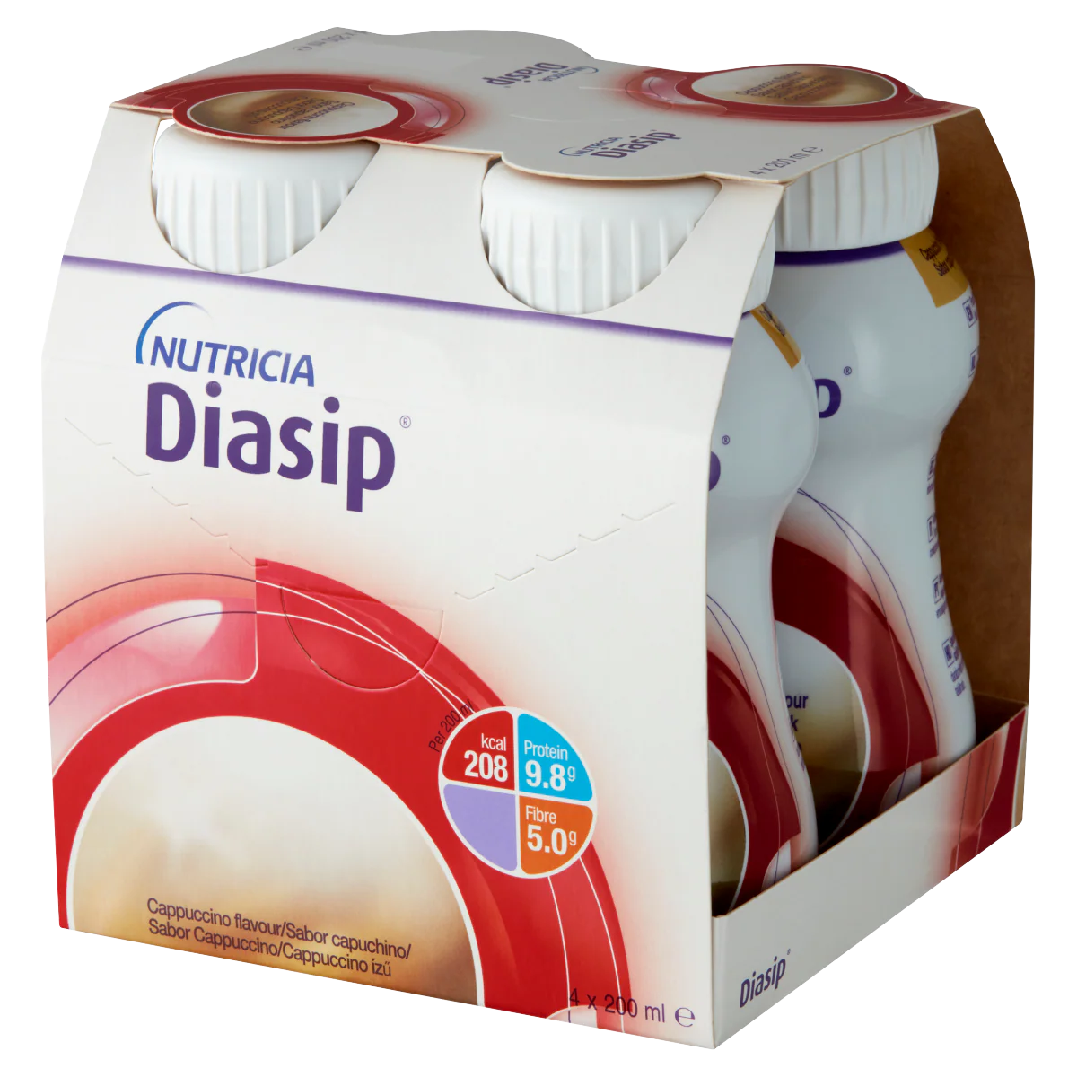 Nutricia Diasip cappuccino ízű speciális gyógyászati célra szánt élelmiszer 4x200ml - Image 4