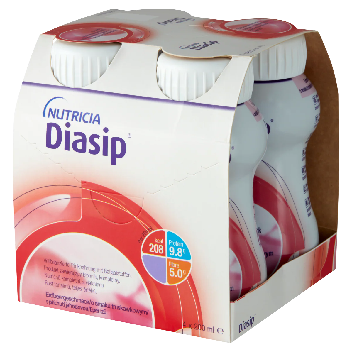 Nutricia Diasip eper ízű speciális gyógyászati célra szánt élelmiszer 4x200ml - Image 3