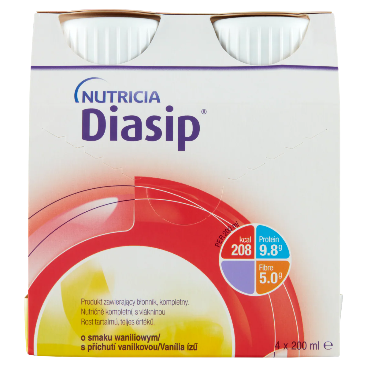 Nutricia Diasip vanília ízű speciális gyógyászati célra szánt élelmiszer 4x200ml - Image 3