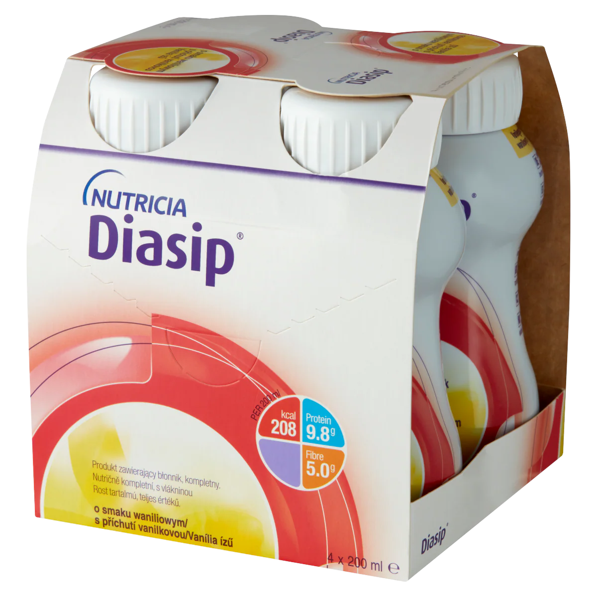 Nutricia Diasip vanília ízű speciális gyógyászati célra szánt élelmiszer 4x200ml - Image 4