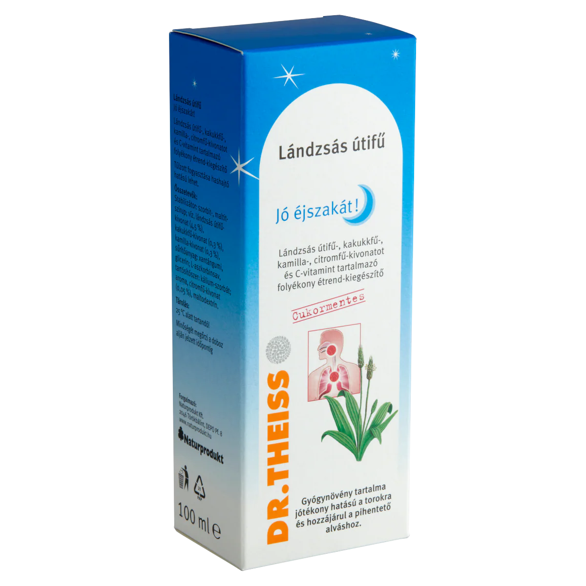 Dr.Theiss Lándzsás útifű Jó éjszakát folyékony étrend-kiegészítő 100ml - Image 8