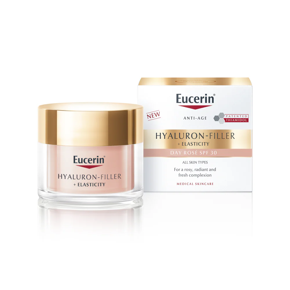 Eucerin Hyaluron-Filler + Elasticity, Bőrtömörséget regeneráló nappali arckrém Rose SPF30 50ml - Image 8