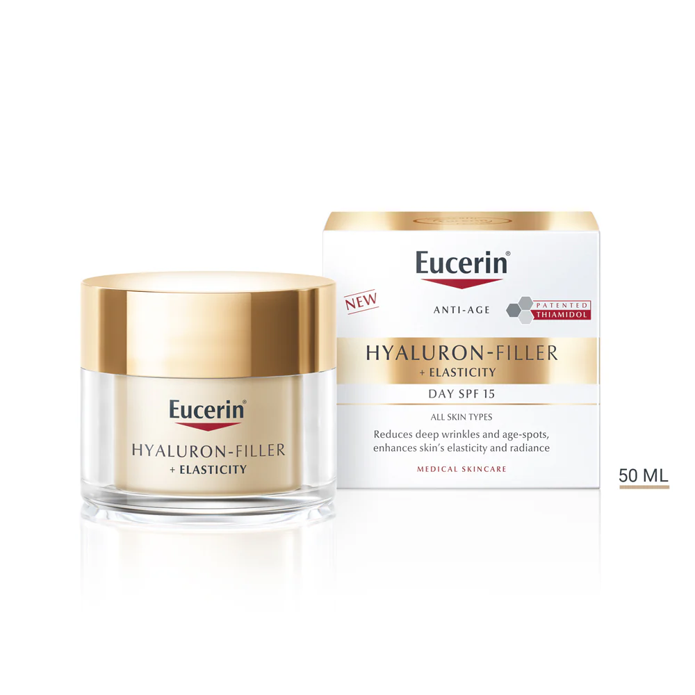 Eucerin Hyaluron-Filler + Elasticity Bőrtömörséget regeneráló nappali krém SPF15 50ml - Image 2