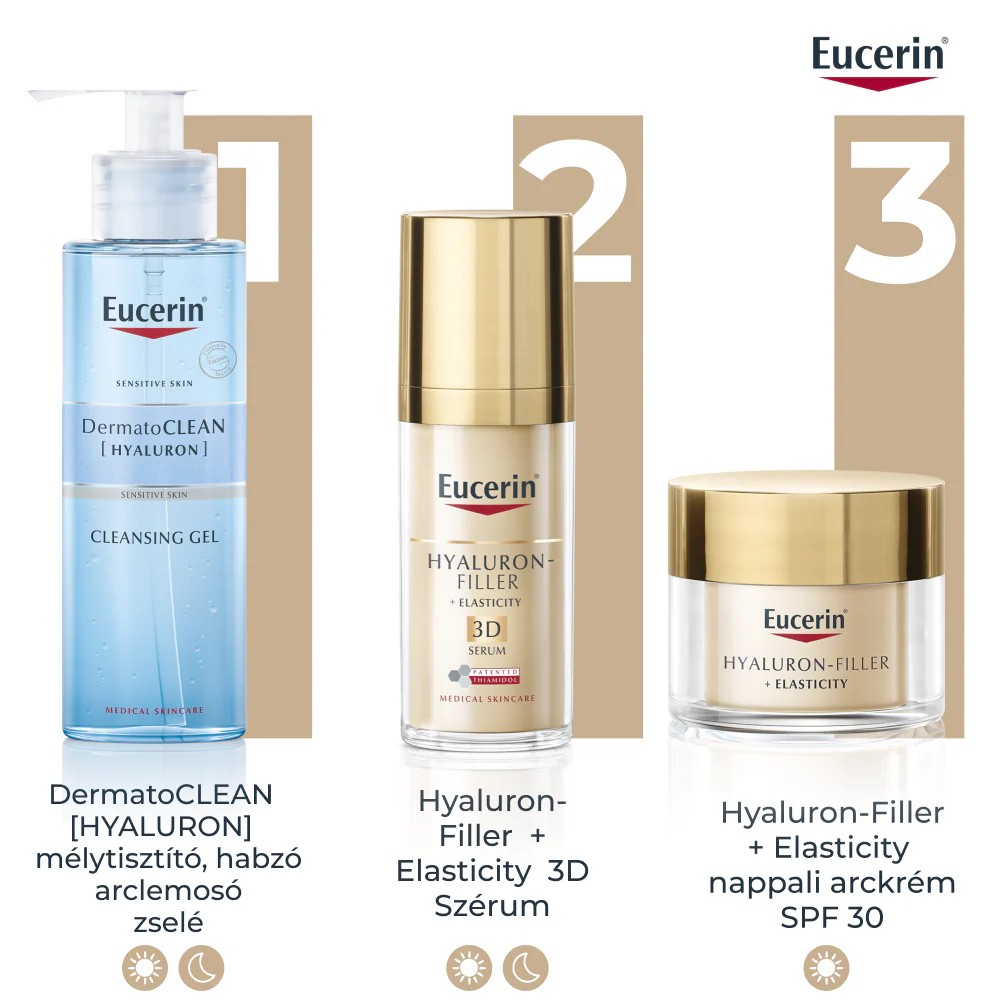 Eucerin Hyaluron-Filler + Elasticity Bőrtömörséget regeneráló nappali arckrém SPF30 50ml - Image 9