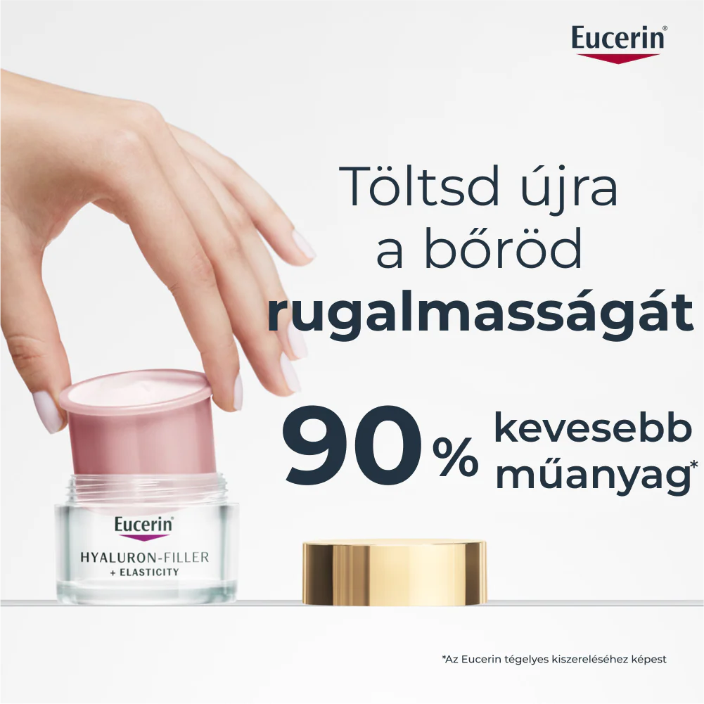 Eucerin Hyaluron-Filler + Elasticity, Bőrtömörséget regeneráló nappali arckrém Rose SPF30 öko utántöltő 50ml - Image 12