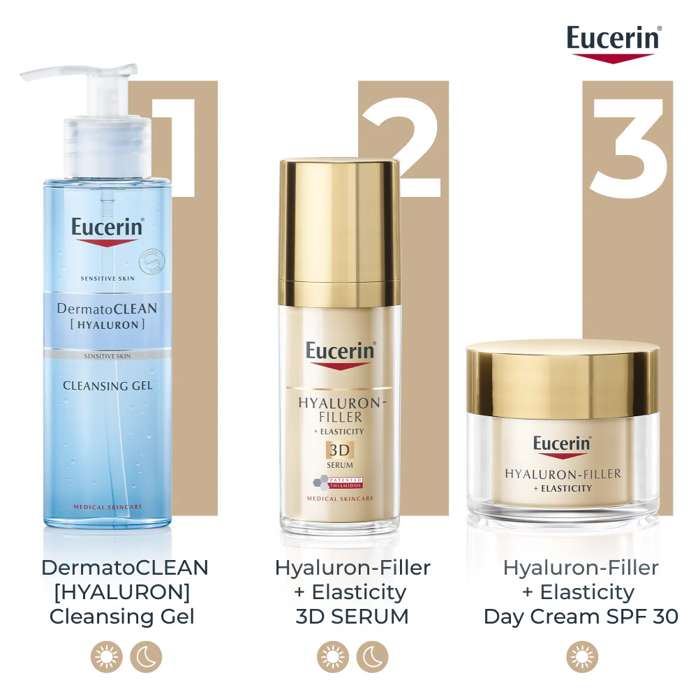 Eucerin Hyaluron-Filler + Elasticity Bőrtömörséget regeneráló nappali arckrém SPF30 öko-utántöltő 50ml - Image 8