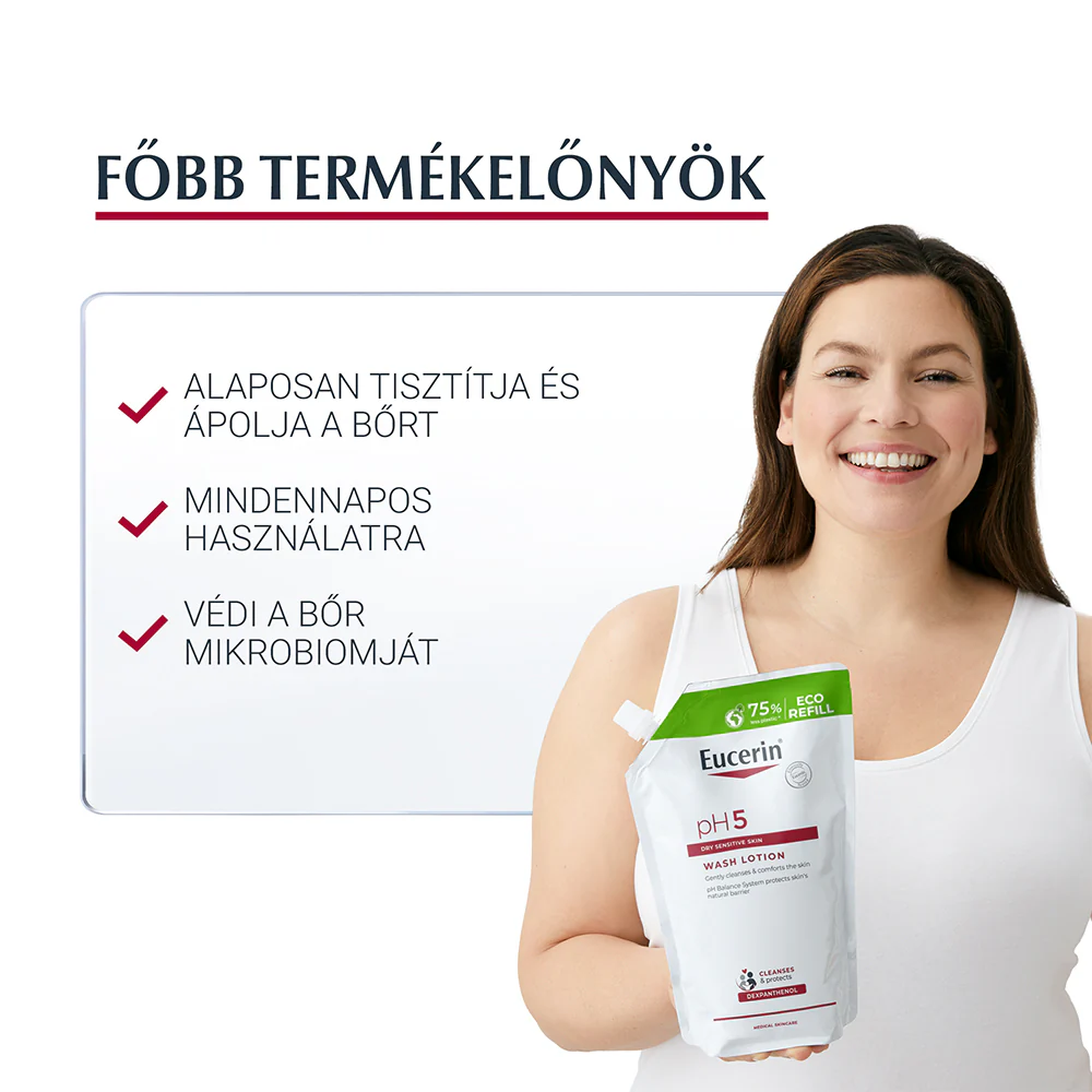 Eucerin pH5 Folyékony mosakodószer öko- utántöltő 750ml - Image 3