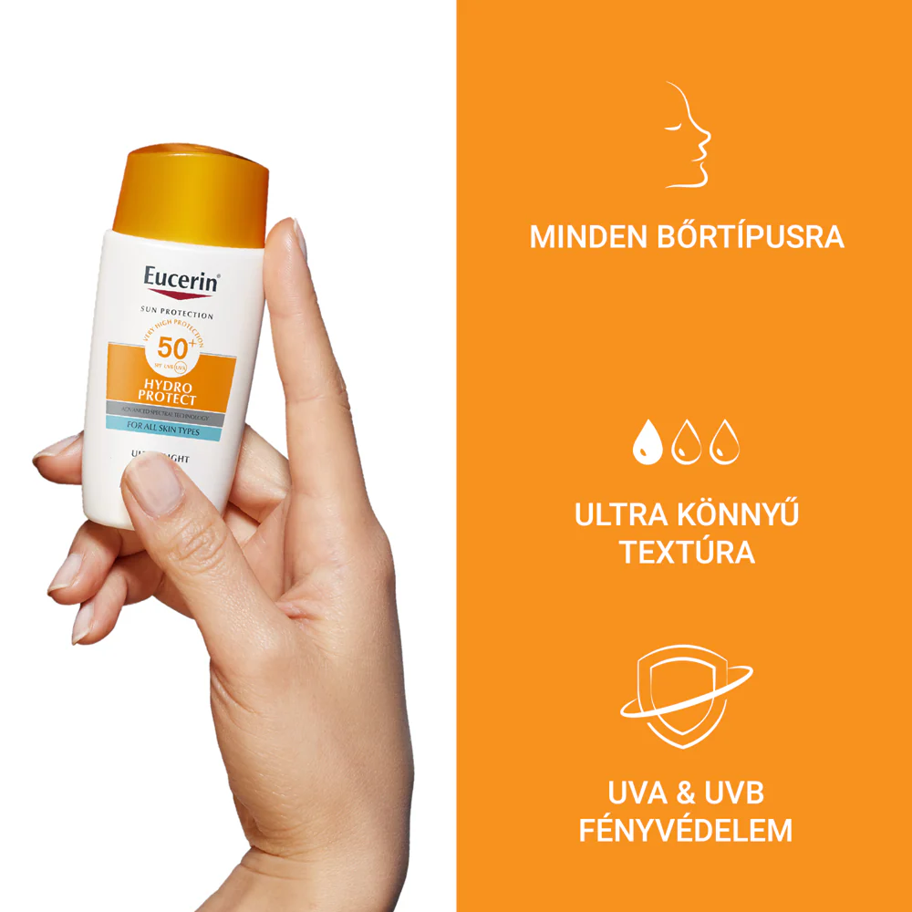 Eucerin Sun Hydro-Protect ultra könnyű napozó fluid arcra SPF50+ 50ml - Image 5