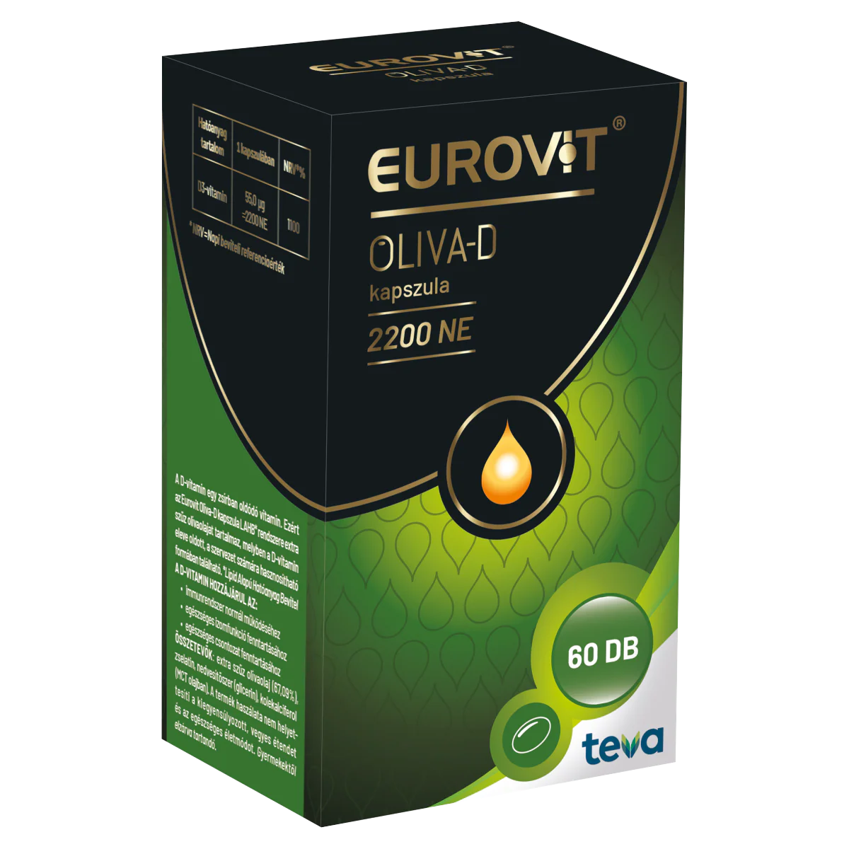 Eurovit Oliva-D 2200NE étrendkiegészítő kapszula 60 db - Image 5