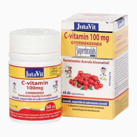JutaVit C-vitamin 100 mg Gyermekeknek Acerola kivonattal tabletta 60 db - Image 2
