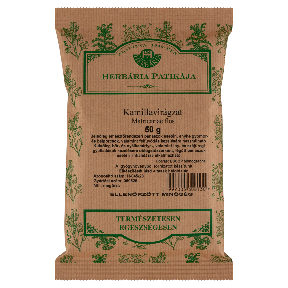 HERBÁRIA kamillavirág (Chamomillae anthodium) tea 50g - Image 2