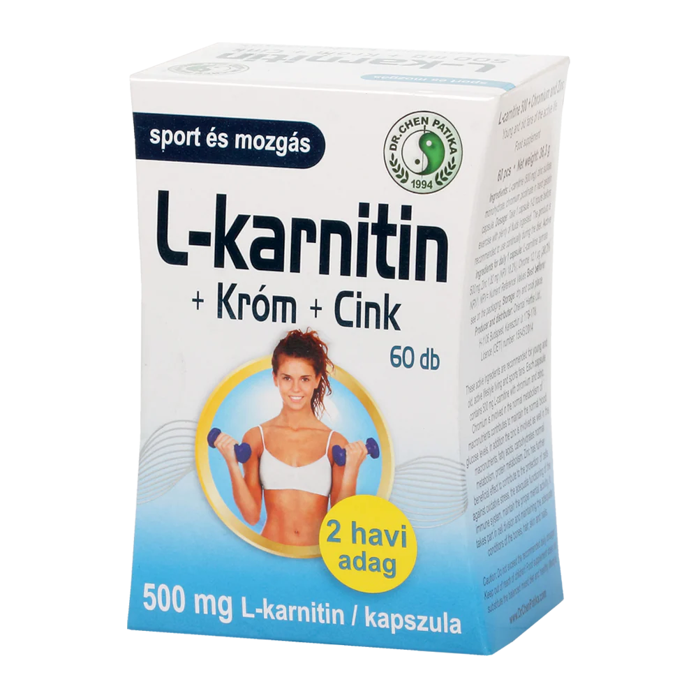 DR.CHEN L-karnitin 500 mg + króm és cink kapszula 60 db