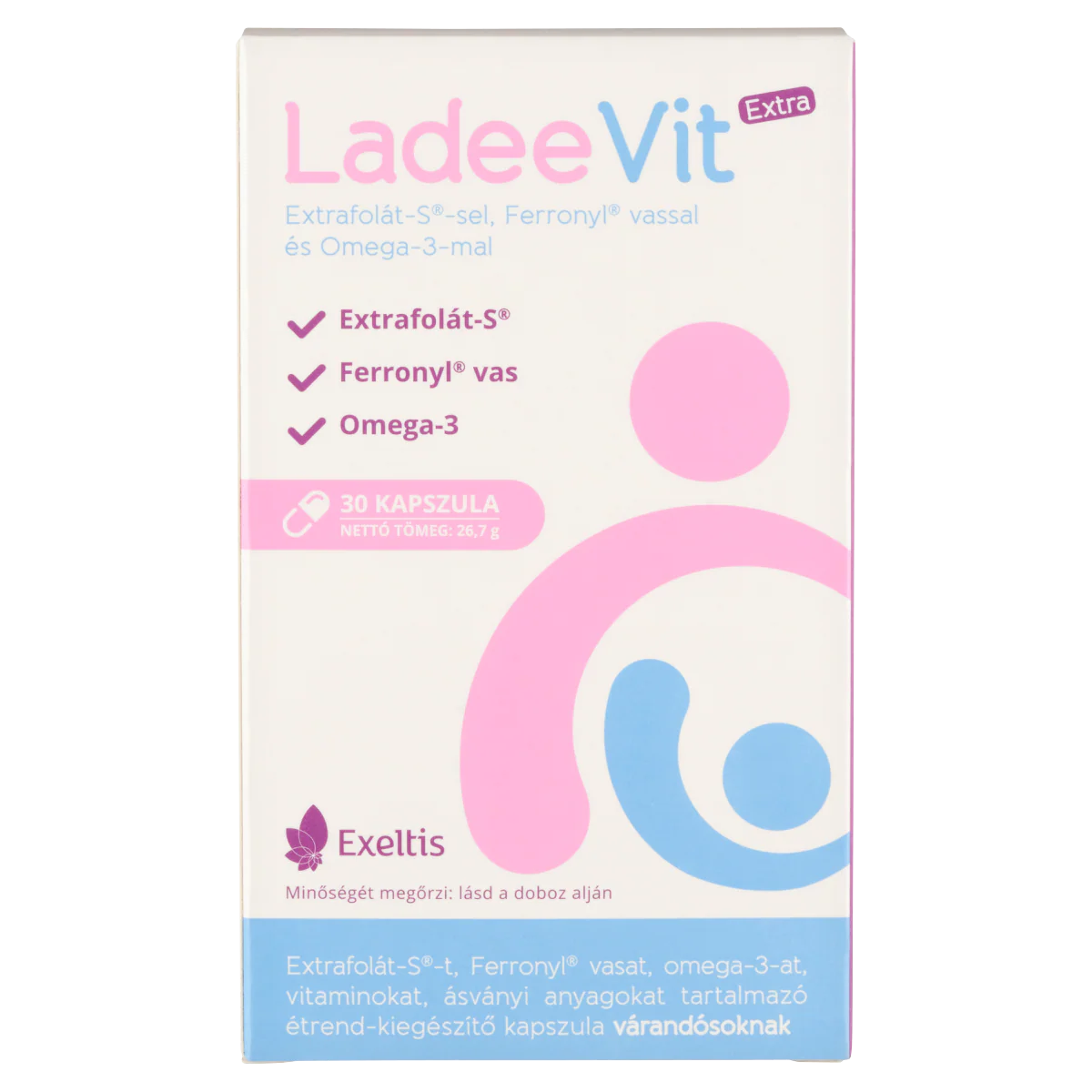Ladeevit Extra Extrafolát-S-sel, Feronyl vassal ésOmega 3-mal kapszula 30 db - Image 7