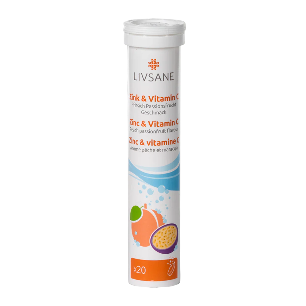 LIVSANE Cink Ă©s C-vitamin pezsgĆtabletta 20 db