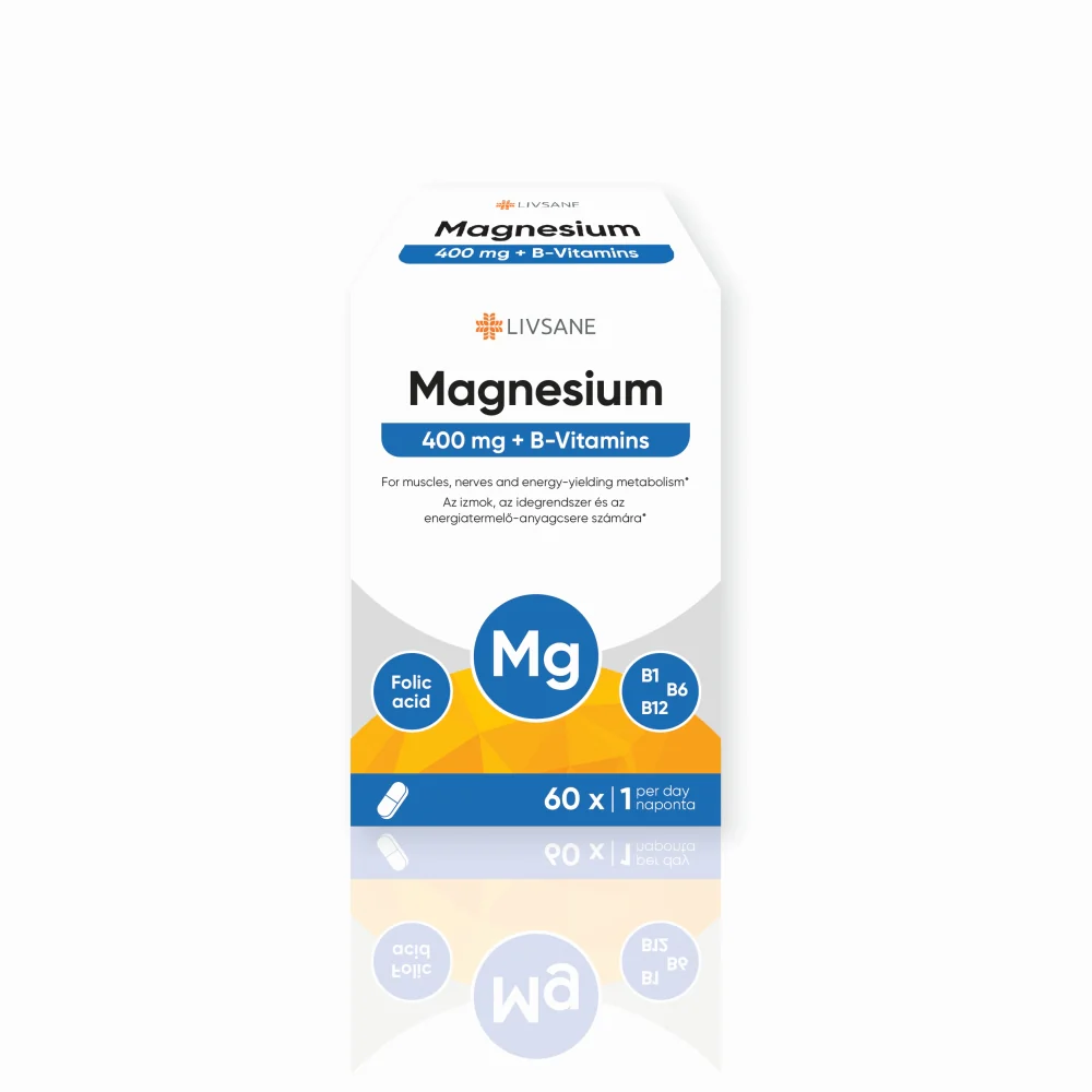 LIVSANE Magnesium 400 mg+B vitamin tabletta 60 db
