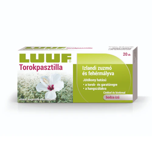 Luuf Izlandi zuzmó és fehérmályva torokpasztilla 20 db