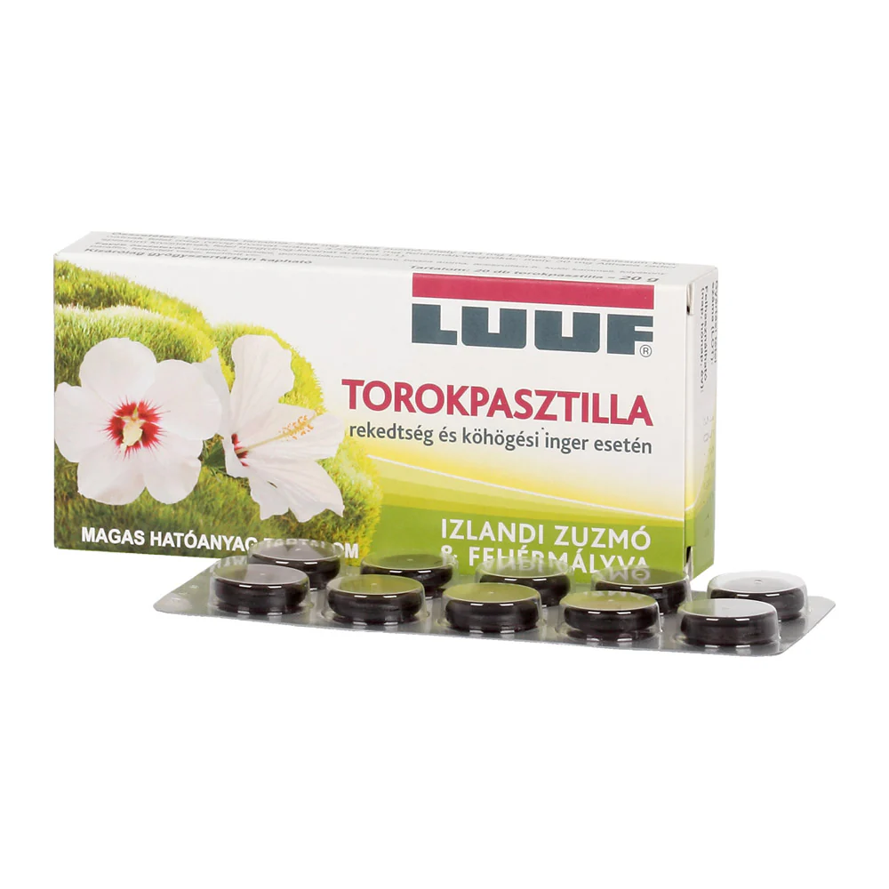 Luuf Izlandi zuzmó és fehérmályva torokpasztilla 20 db - Image 2