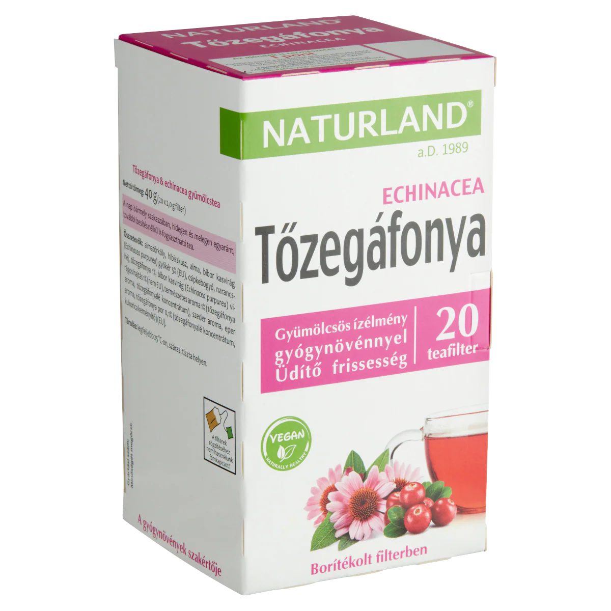 NATURLAND Gyümölcstea tőzegáfonyával és echinaceával 20x2g - Image 3
