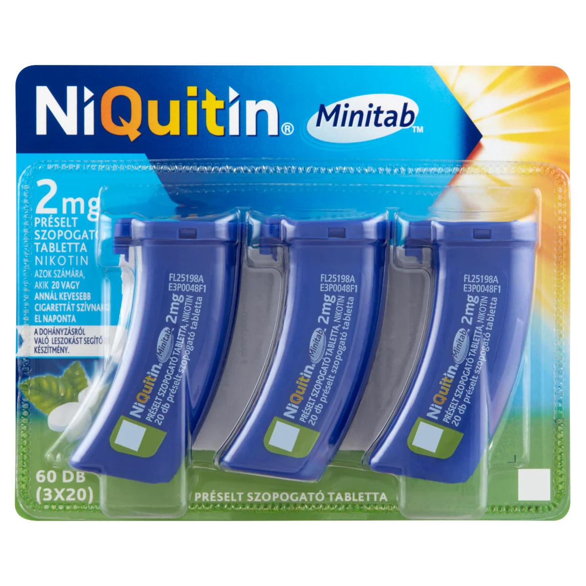 NiQuitin Minitab 2 mg préselt szopogató tabletta 3x20 db - Image 3