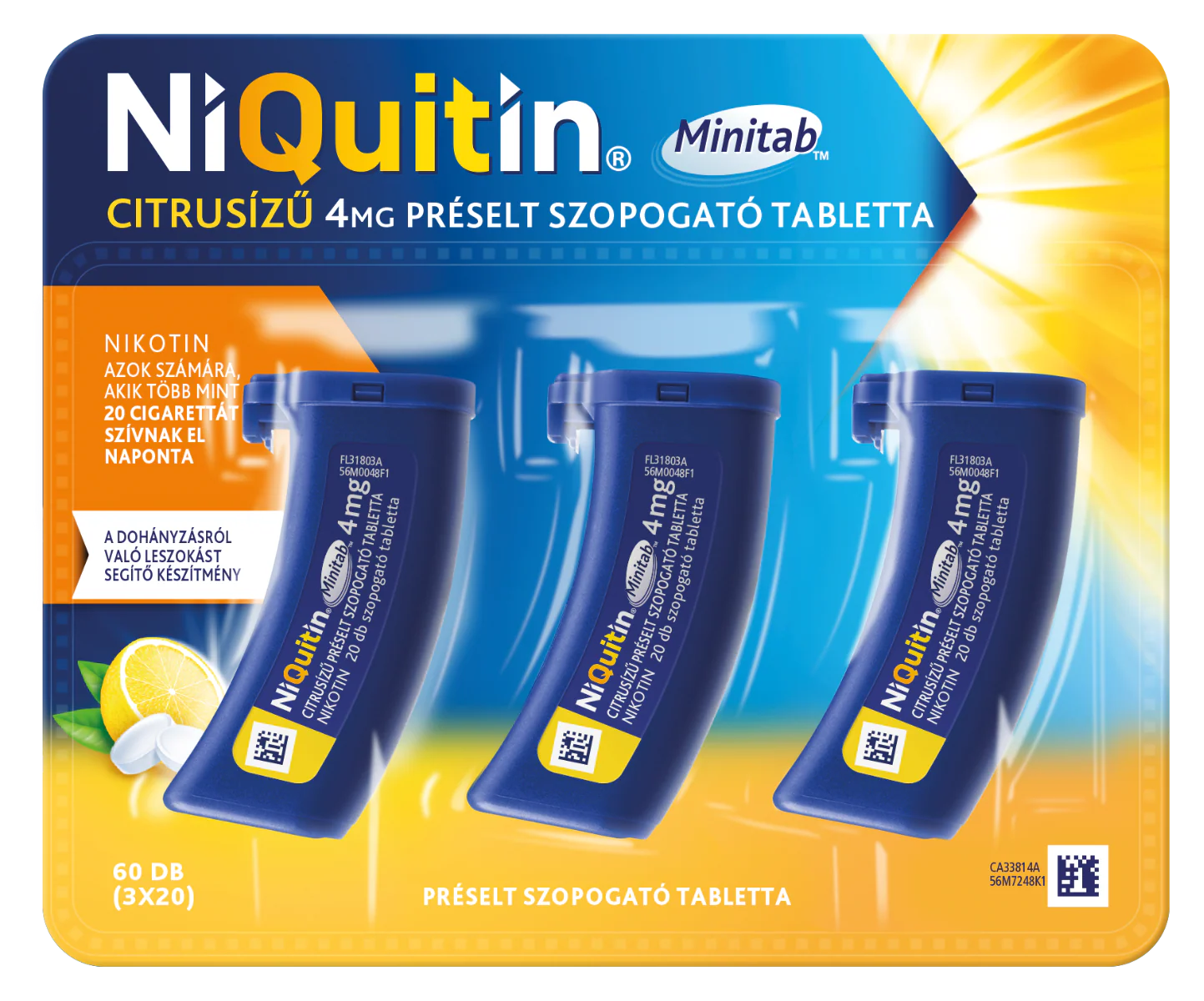 NiQuitin Minitab citrusízű 4 mg préselt szopogató tabletta 3x20 db - Image 2
