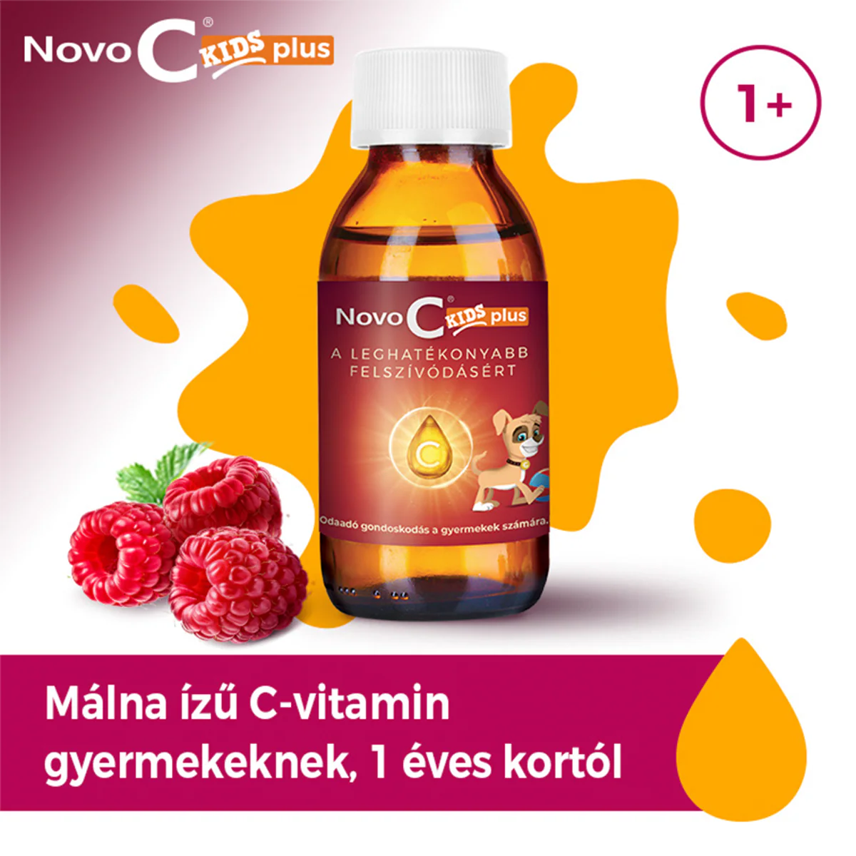 Novo C Kids C-vitamin liposzómás folyadék málna ízben 120ml - Image 12