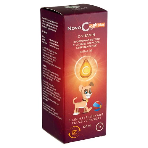Novo C Kids C-vitamin liposzómás folyadék málna ízben 120ml - Image 3