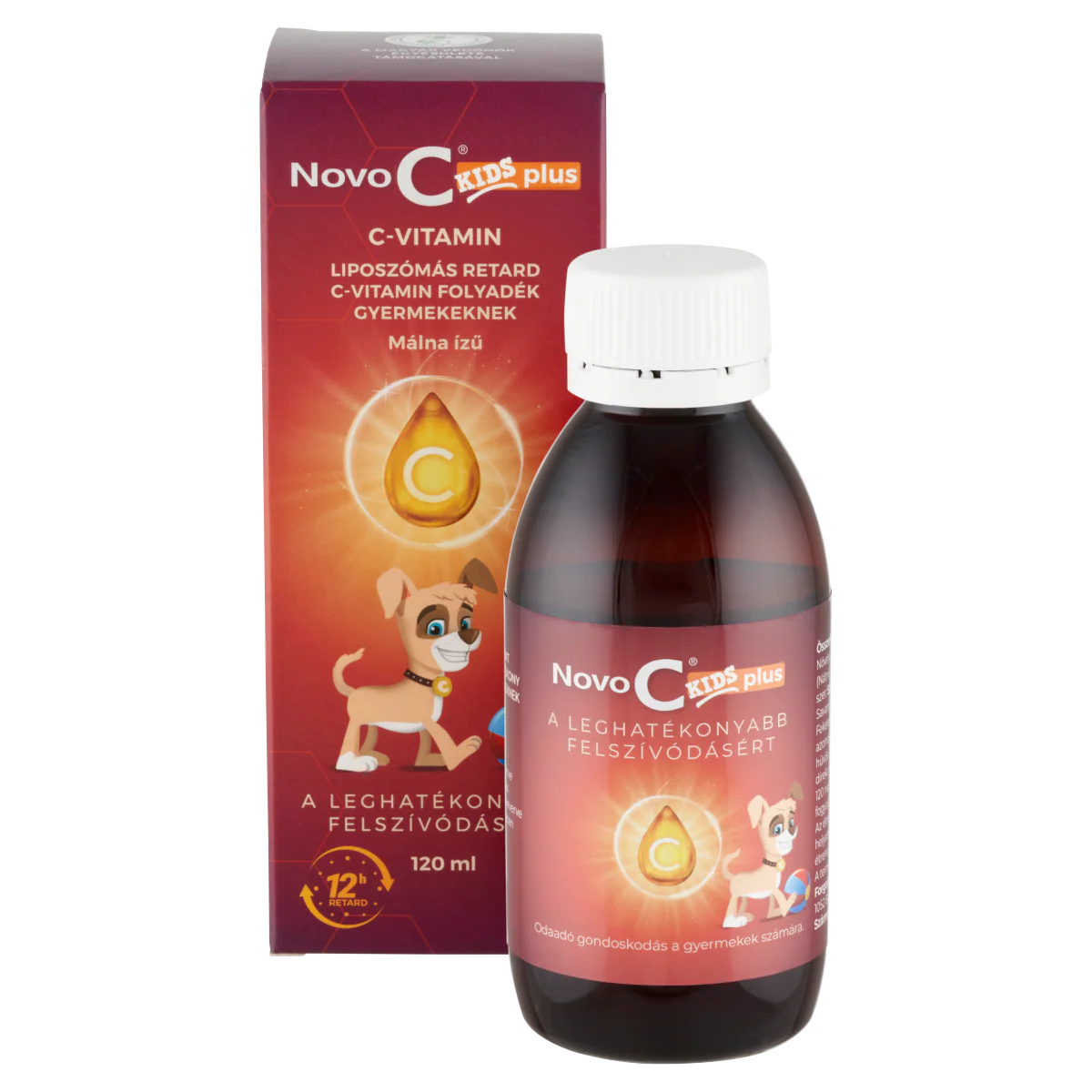 Novo C Kids C-vitamin liposzómás folyadék málna ízben 120ml - Image 9