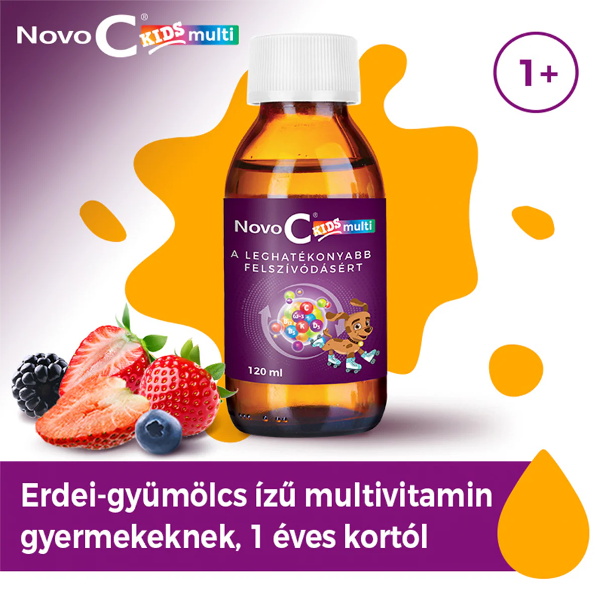 Novo C Kids Multivitamin liposzómás folyadék erdei gyümölcsös ízben 120ml - Image 11