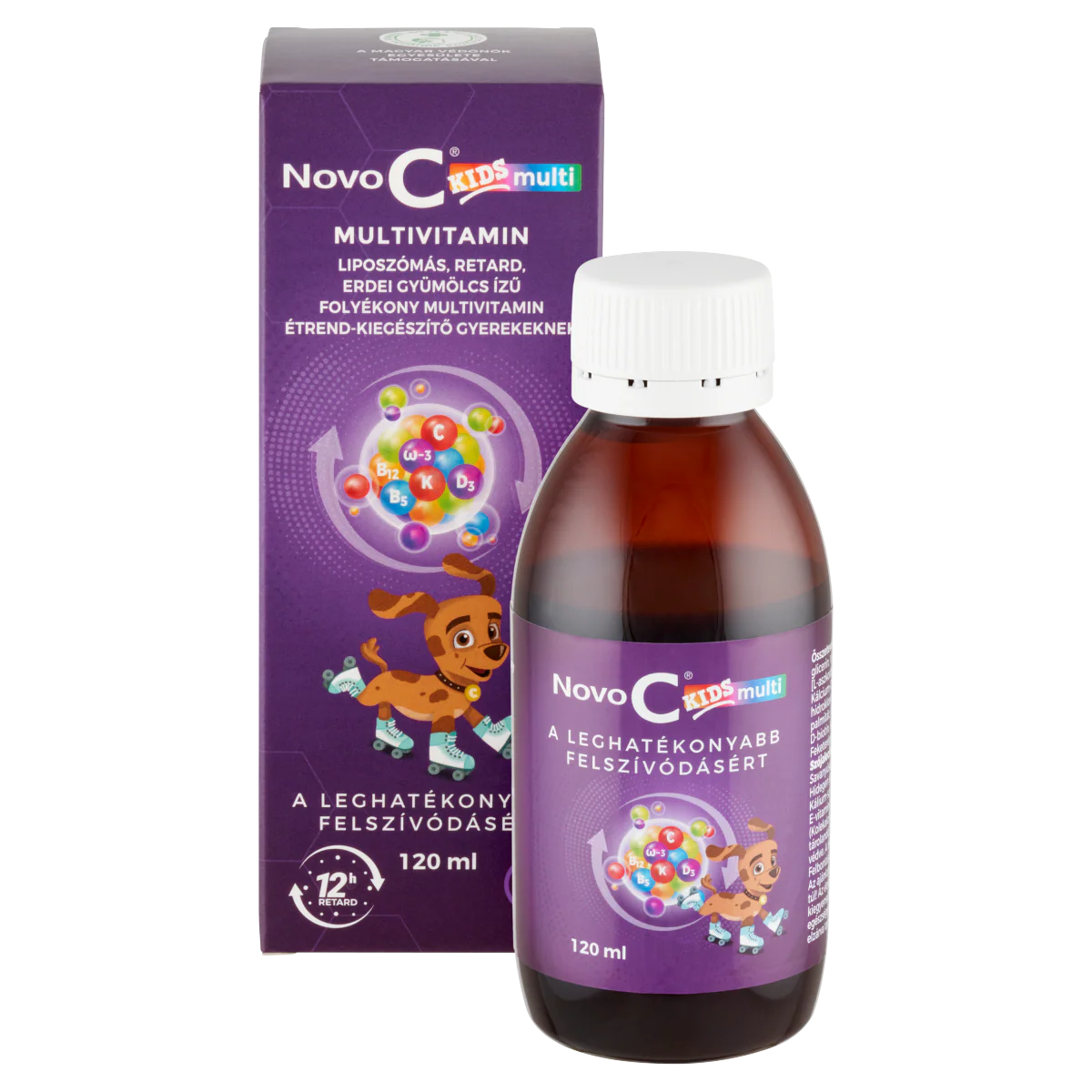 Novo C Kids Multivitamin liposzómás folyadék erdei gyümölcsös ízben 120ml - Image 6