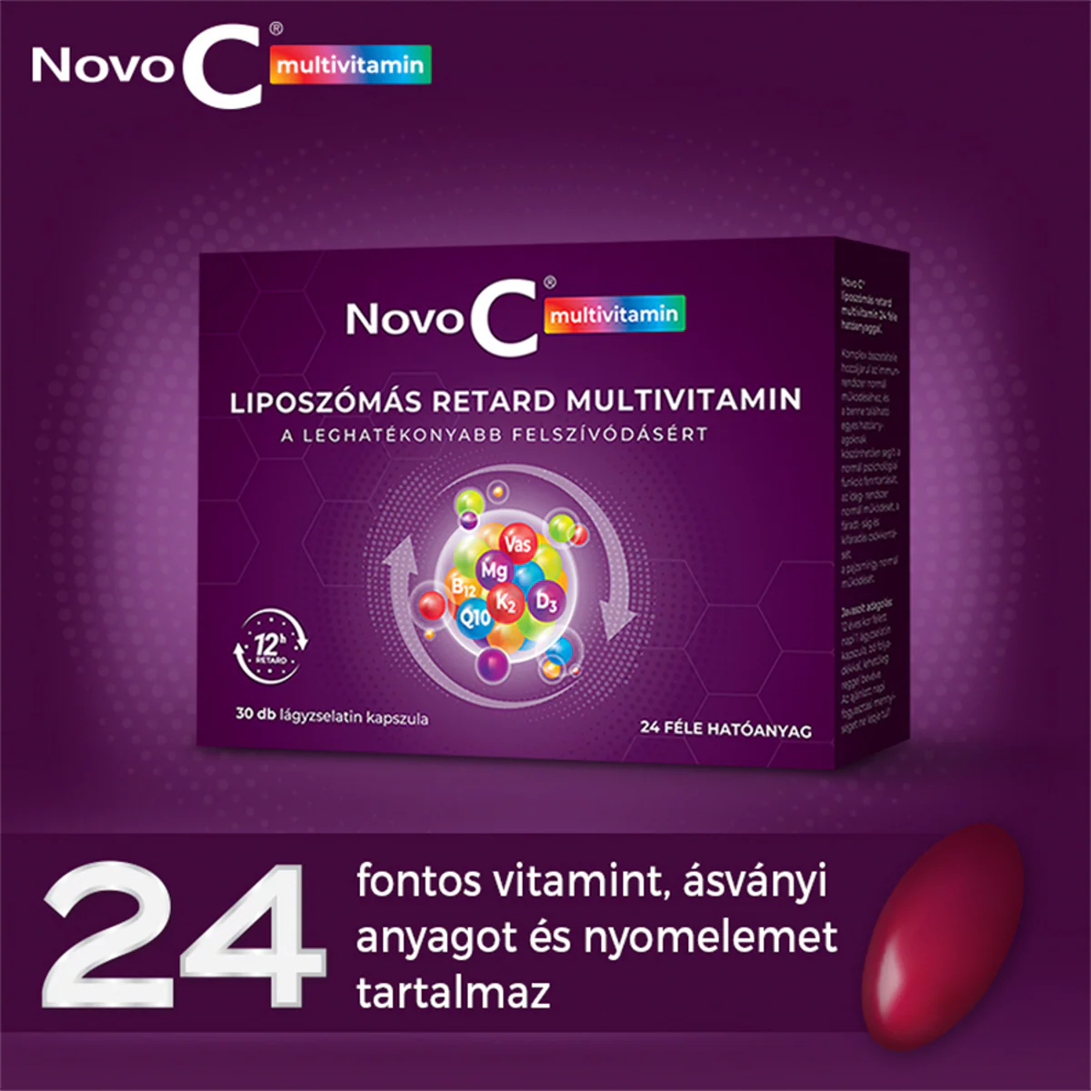 Novo C Multivitamin liposzómás retard multivitamin kapszula 30 db - Image 12
