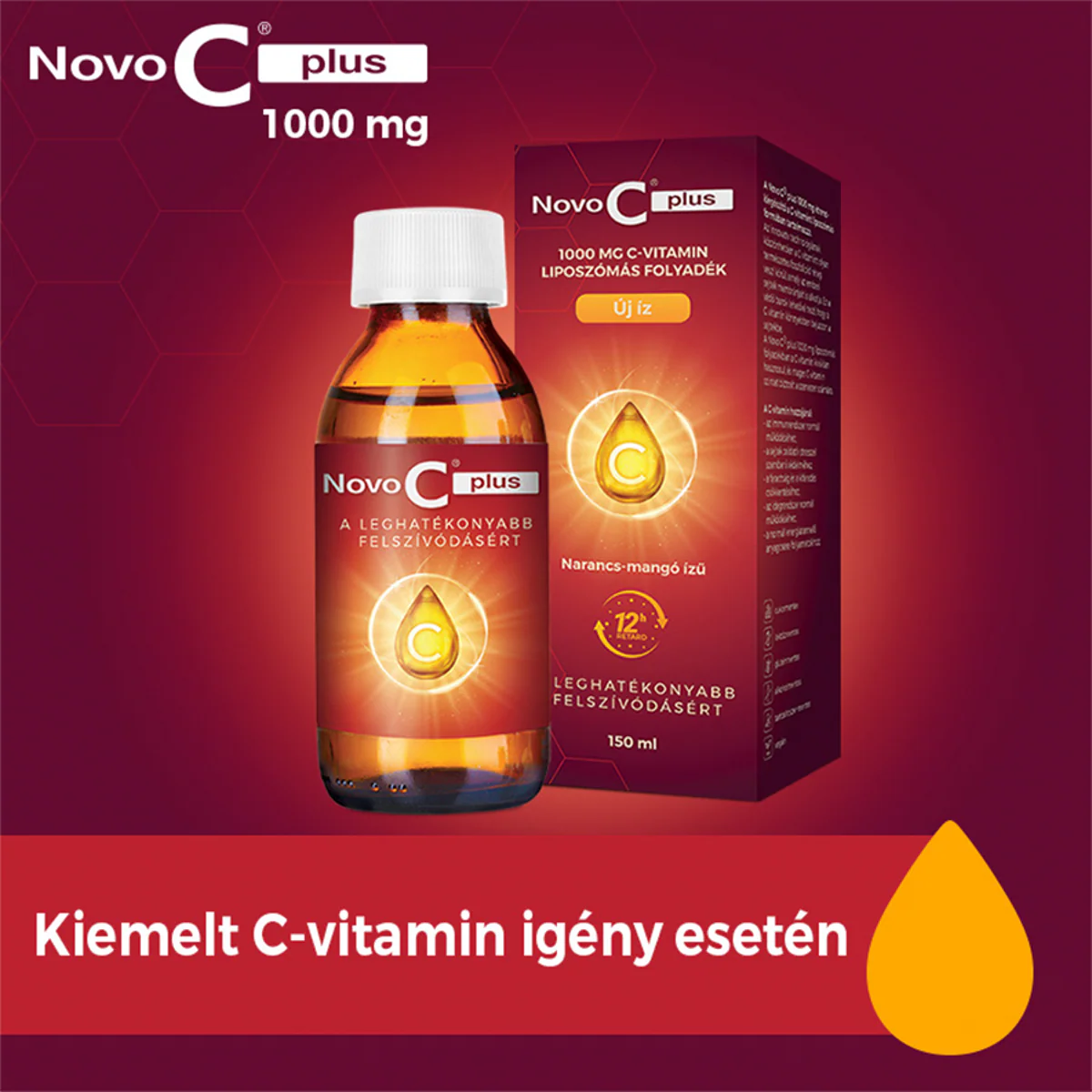 Novo C Plus 1000g liposzómás C-Vitamin étrendkiegészítő folyadék 150ml - Image 9