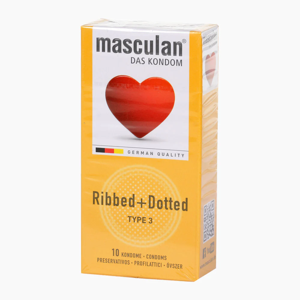 Masculan 3 Ribbed+Dotted óvszer 10 db - Image 2