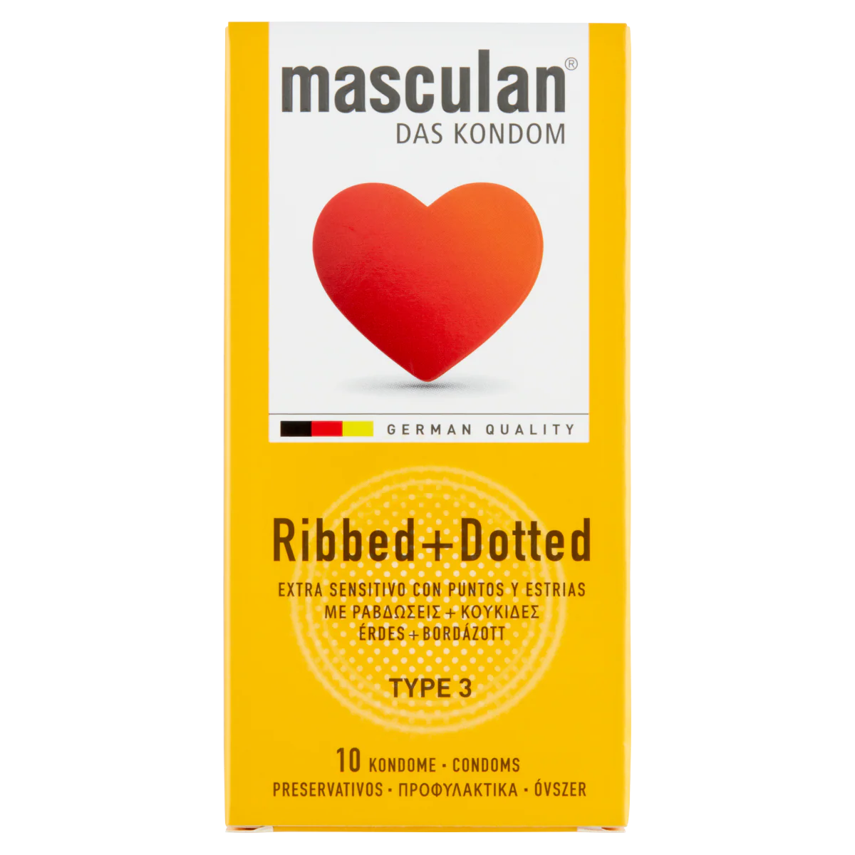 Masculan 3 Ribbed+Dotted óvszer 10 db - Image 4