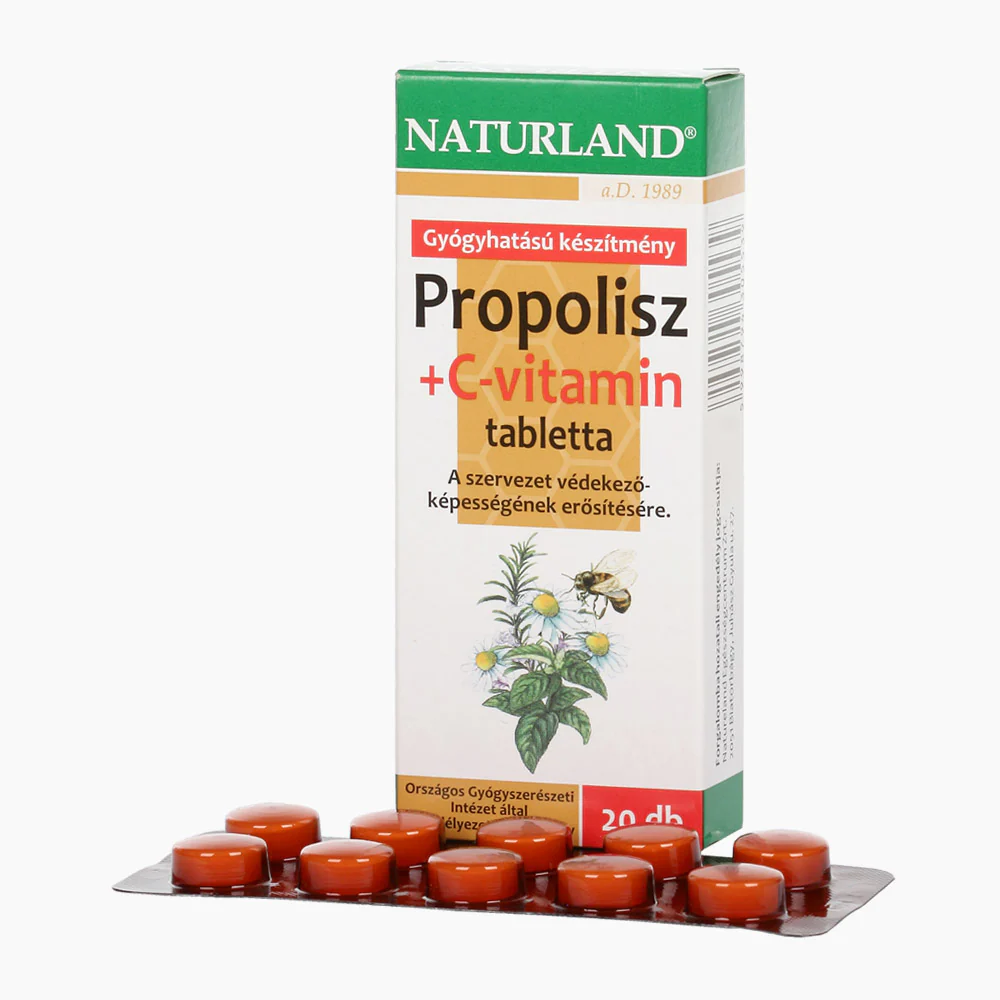 NATURLAND Propolisz+C-vitamin szopogató tabletta 20 db - Image 2