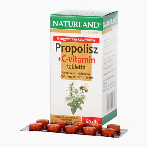 NATURLAND Propolisz+C-vitamin szopogató tabletta 60 db - Image 2