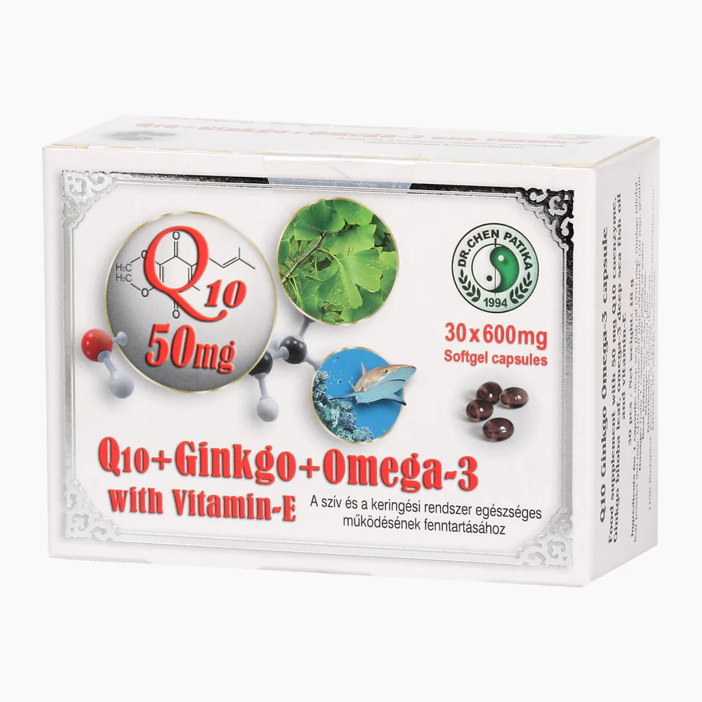 DR.CHEN Q10 Ginkgo Omega-3 E vitamin kapszula 30 db - Image 2
