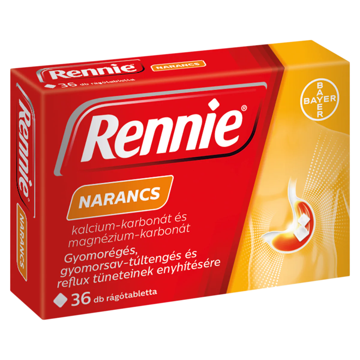 Rennie narancs ízű rágótabletta gyomorégés és savtúltengés enyhítésére 36 db - Image 5