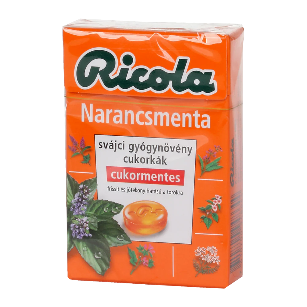 Ricola Orange Mint cukormentes cukorka 40g
