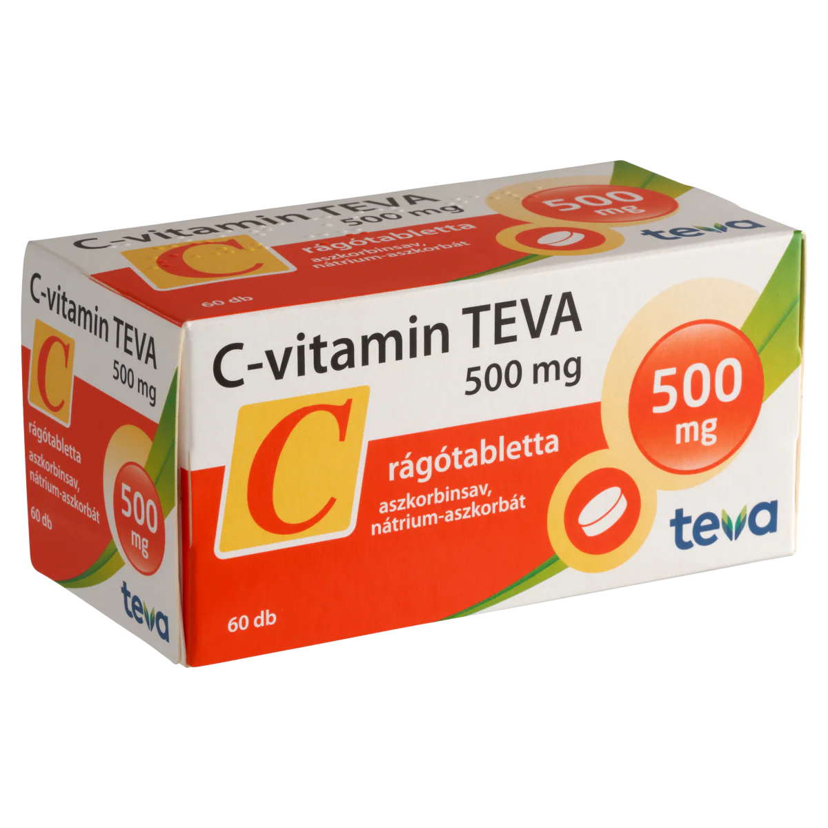 C-vitamin TEVA 500mg rágótabletta 60 db - Image 4