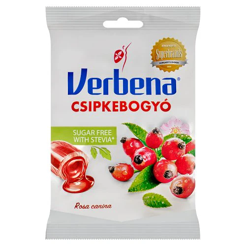 Verbena Csipkebogyó cukormentes cukorka 60g