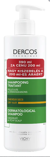 Vichy Dercos korpásodás elleni sampon száraz hajra 390ml