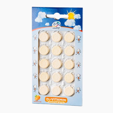 VitaPlus 1x1 Vitaday D3-vitamin 400NE rágótabletta napocska 15 db - Image 2